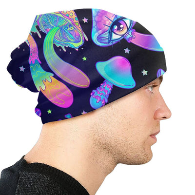 Psychedelic Skull Beanie – Trippy Wintermütze NiZED rave techno