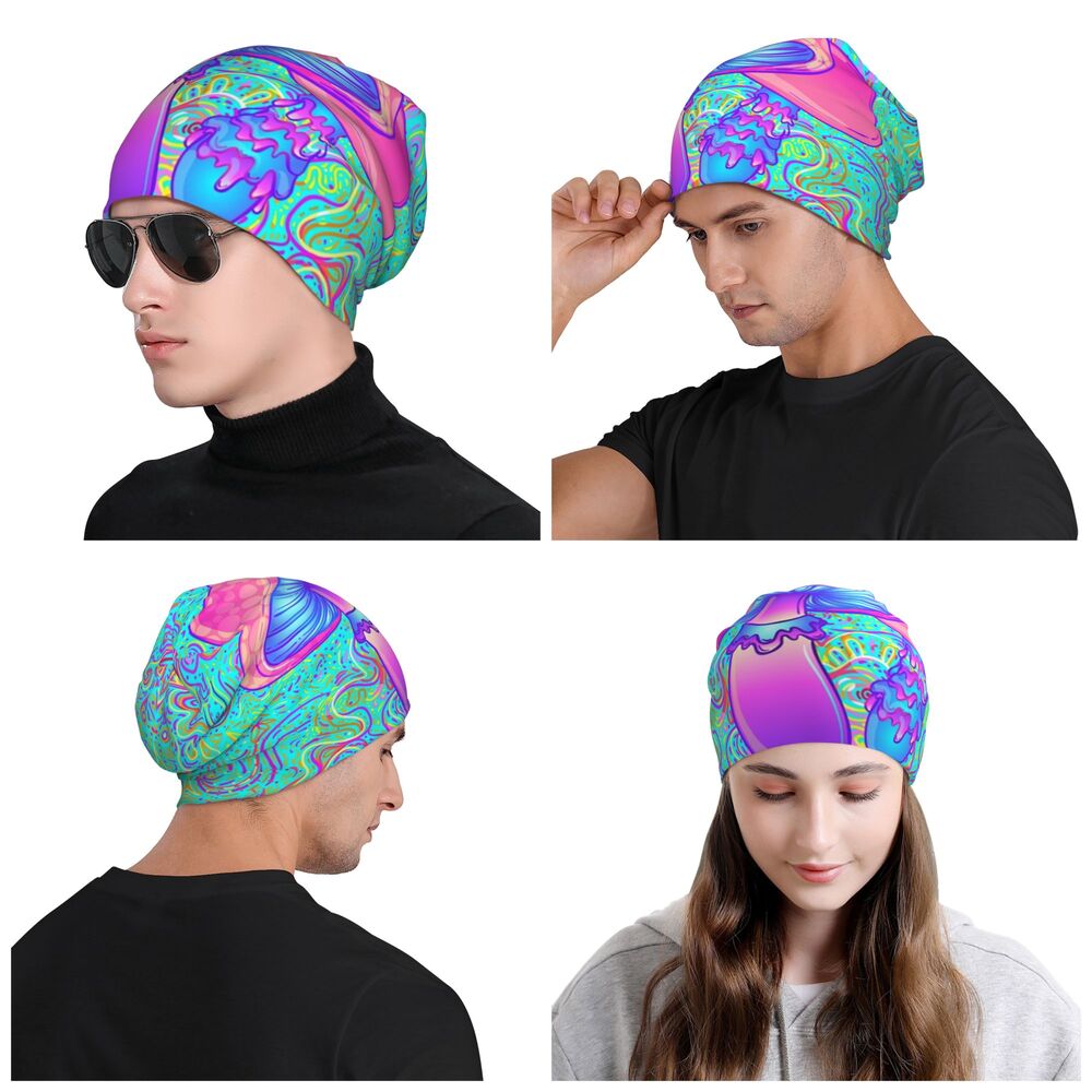 Psychedelic Skull Beanie – Trippy Wintermütze