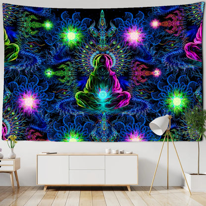 Meditating Fluorescent Blacklight Poster - Mystical