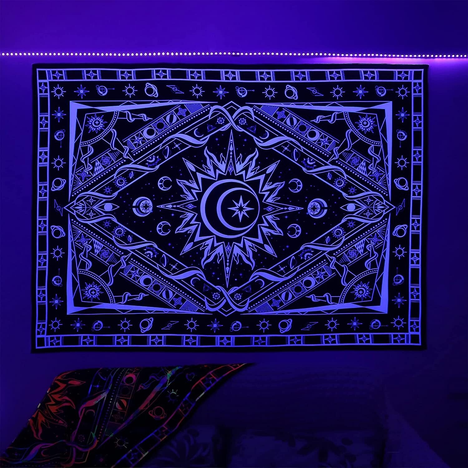 Geheimnisse des Sternenuniversums psychedelische Schwarzlichtposter
