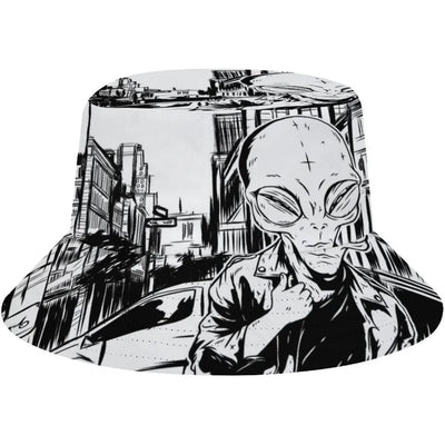Space UFO Alien Bucket Hat – Unisex NiZED rave techno