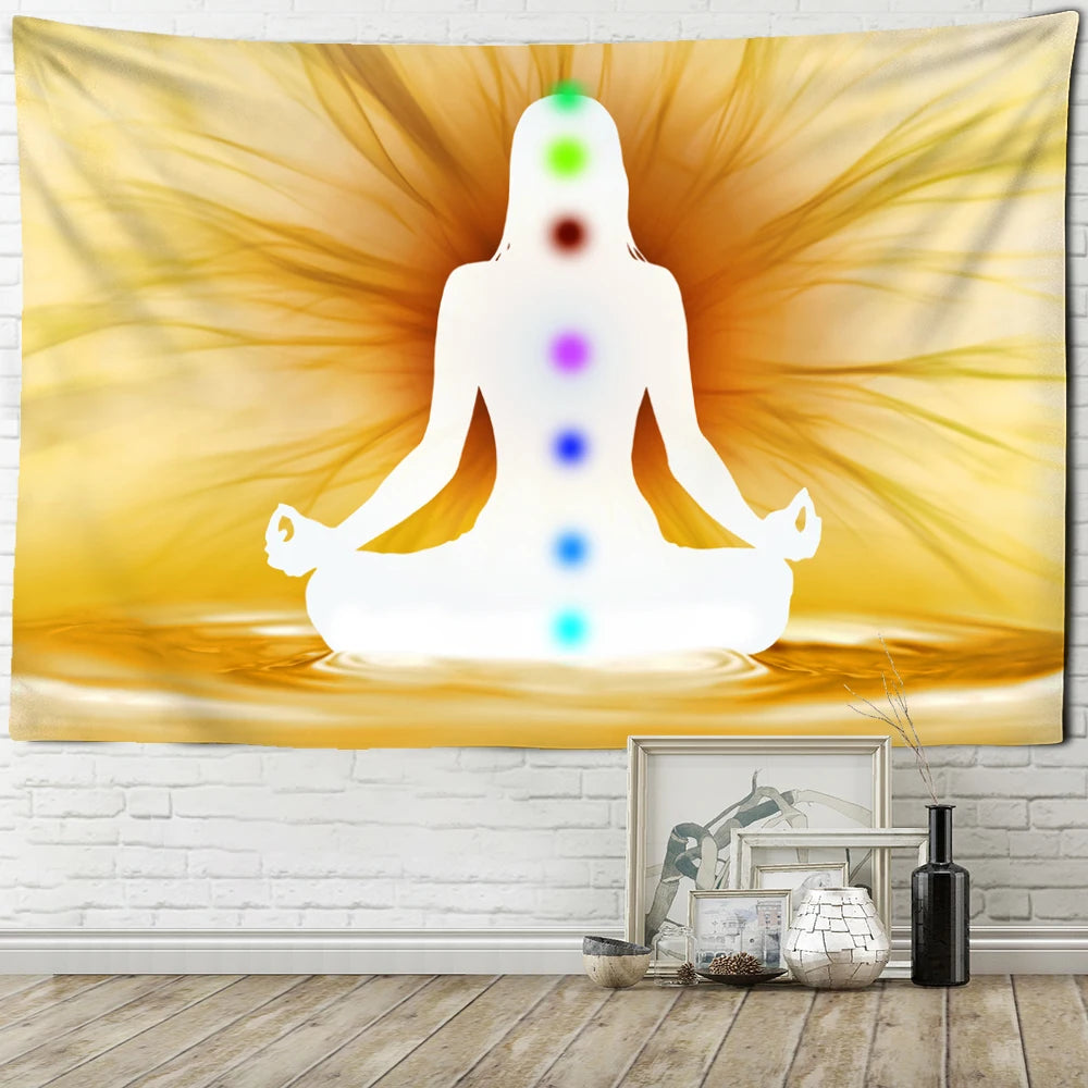 Meditating Fluorescent Blacklight Poster - Mystical