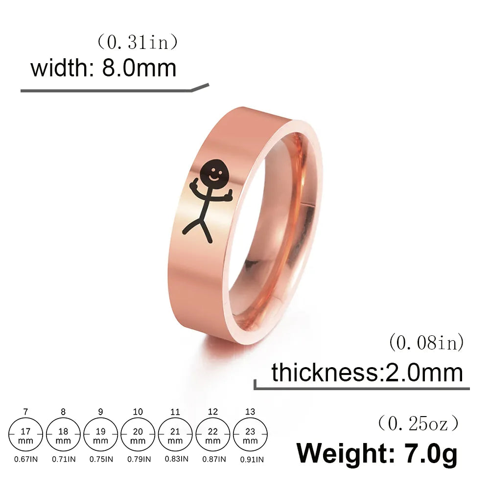 Funny Stickman-Mittelfinger Ring - Hip-Hop Partyaccessoire