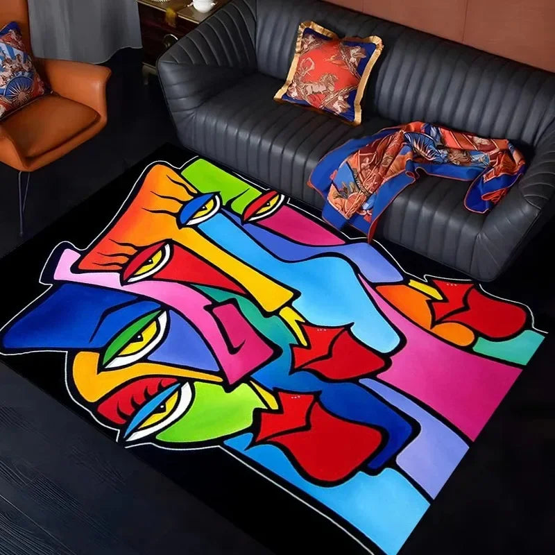 Picasso-style abstract rug