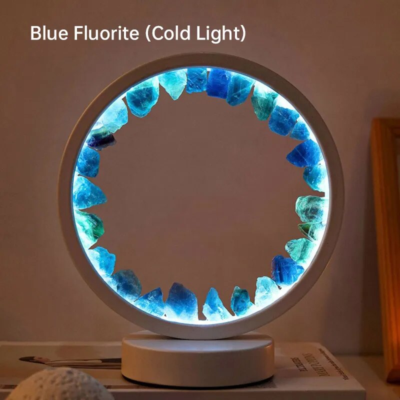 LED Wiederauflampbare Nachttischlampe - Natürliche Amethyst-Kristalldekoration