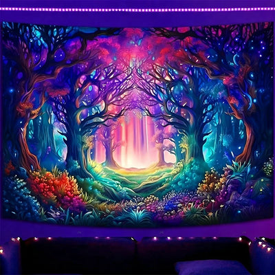 Mystical Symbols UV Schwarzlicht-Wandteppich