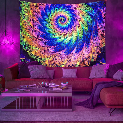 Fluorescent Portal UV Schwarzlicht-Wandteppich