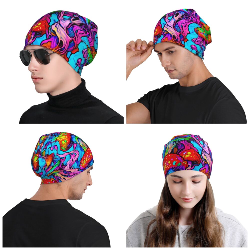 Psychedelic Skull Beanie – Trippy Wintermütze
