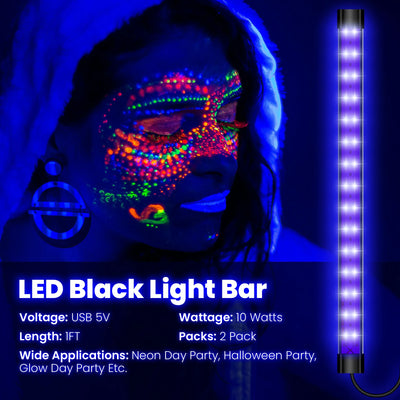 UV DUO BAR 30 CM – 2ER-SET SCHWARZLICHTLEISTEN