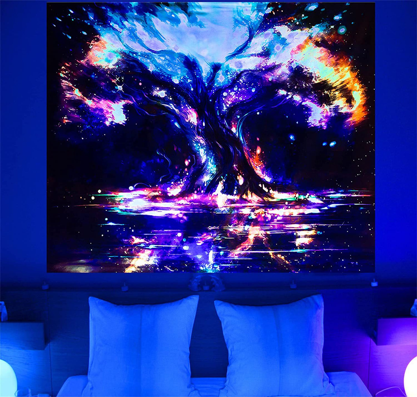 Geheimnisse des Sternenuniversums psychedelische Schwarzlichtposter