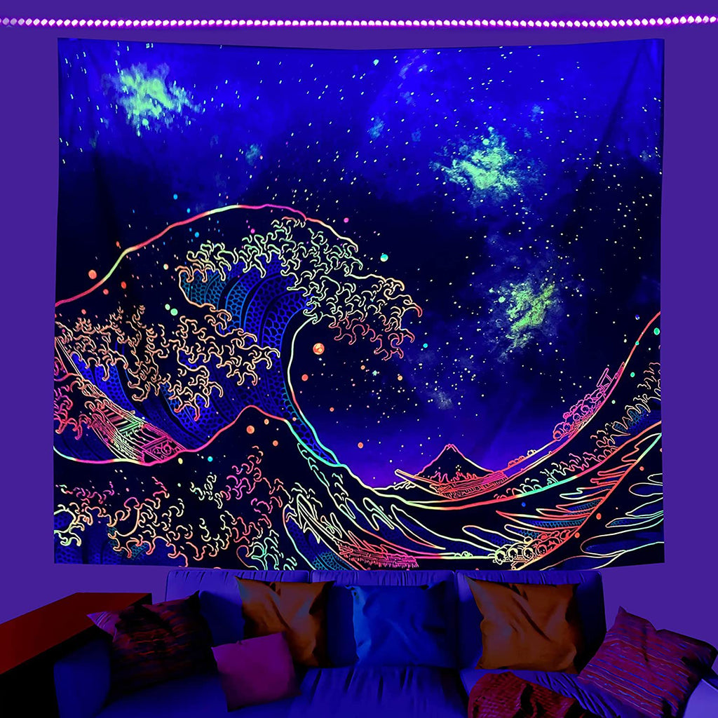 Geheimnisse des Sternenuniversums psychedelische Schwarzlichtposter