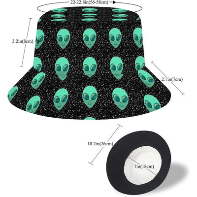 Space UFO Alien Bucket Hat – Unisex NiZED rave techno
