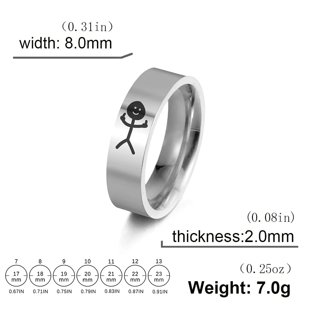 Funny Stickman-Mittelfinger Ring - Hip-Hop Partyaccessoire