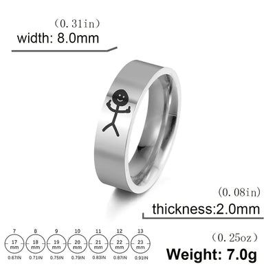 Funny Stickmanmittelfinger Ring - Produktbild 8 - NiZED