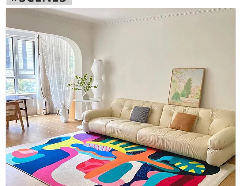 Bunter Abstrakter Kunst-Teppich – Samtweich & Modern