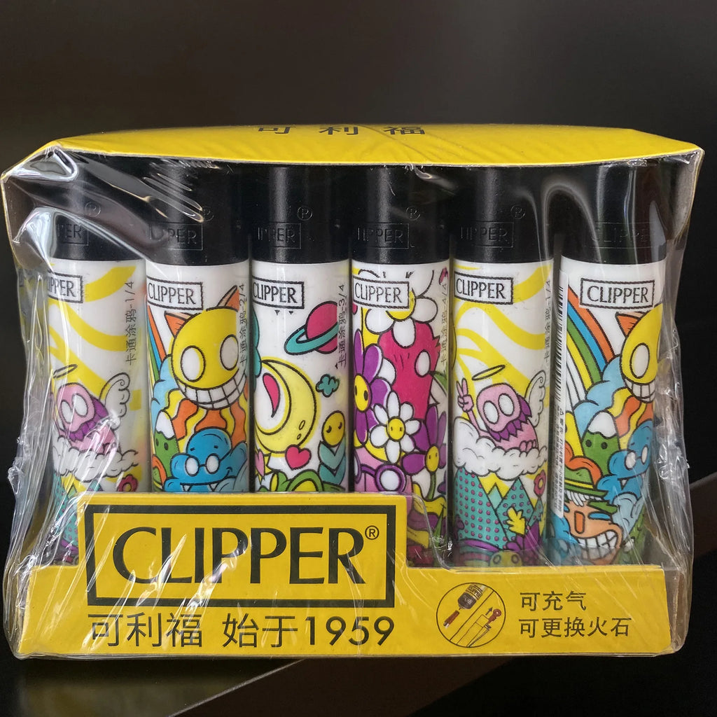 Clipper lighter – Refillable with grinding wheel &amp; design motif