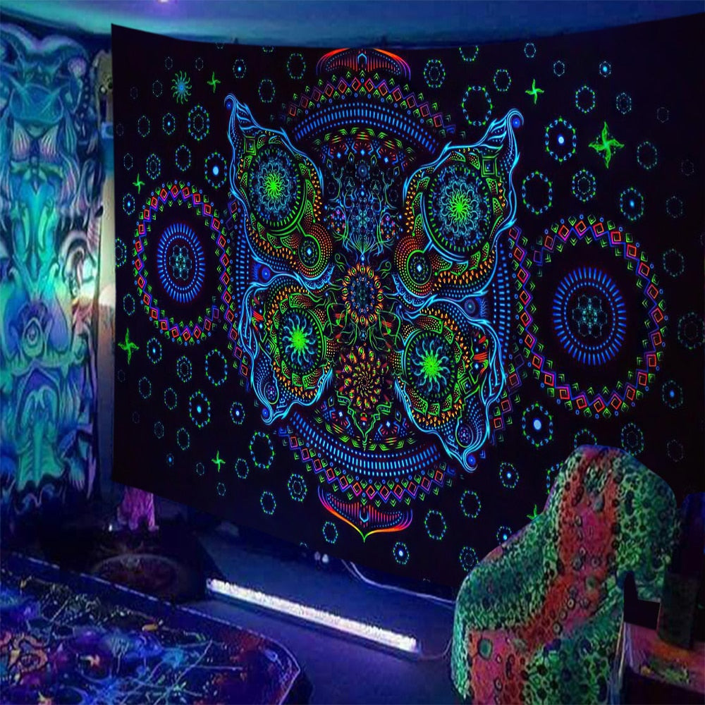 Black Light Indian Meditation Schwarzlichtposter