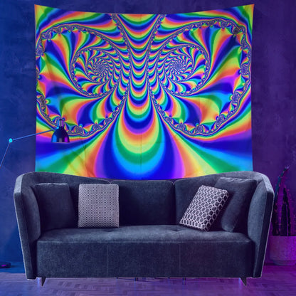 Psychedelic hippie mushroom black light poster