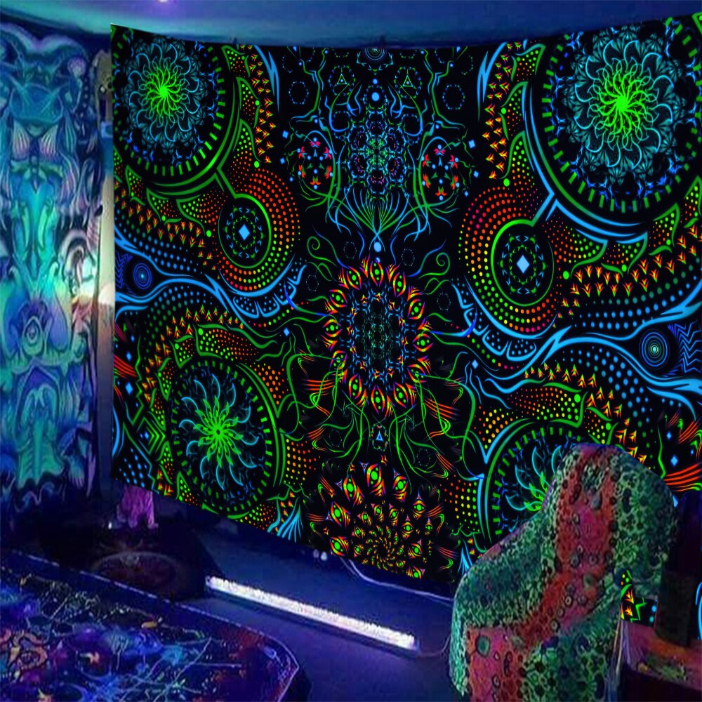 Black Light Indian Meditation Schwarzlichtposter