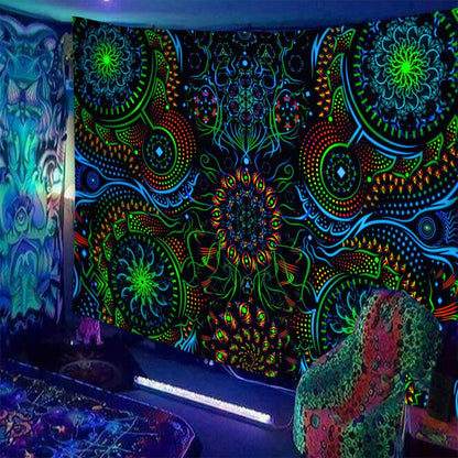 Black Light Indian Meditation Schwarzlichtposter