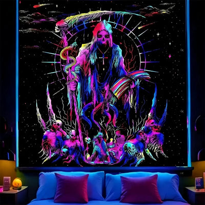 Mystical Symbols UV Schwarzlicht-Wandteppich