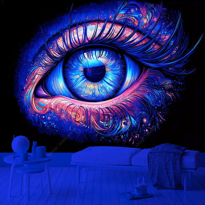 Cosmic Eye UV Schwarzlicht-Wandteppich