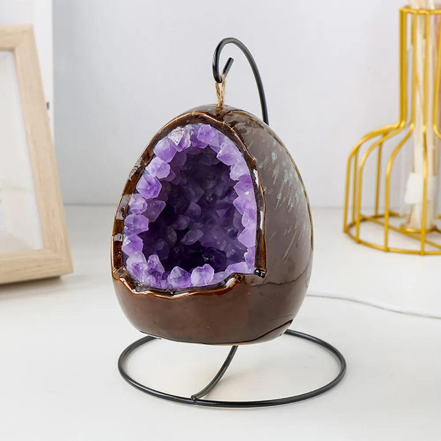 Amethyst cave table lamp