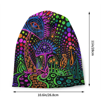 Psychedelic Skull Beanie – Trippy Wintermütze NiZED rave techno