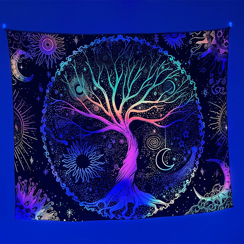 Geheimnisse des Sternenuniversums psychedelische Schwarzlichtposter