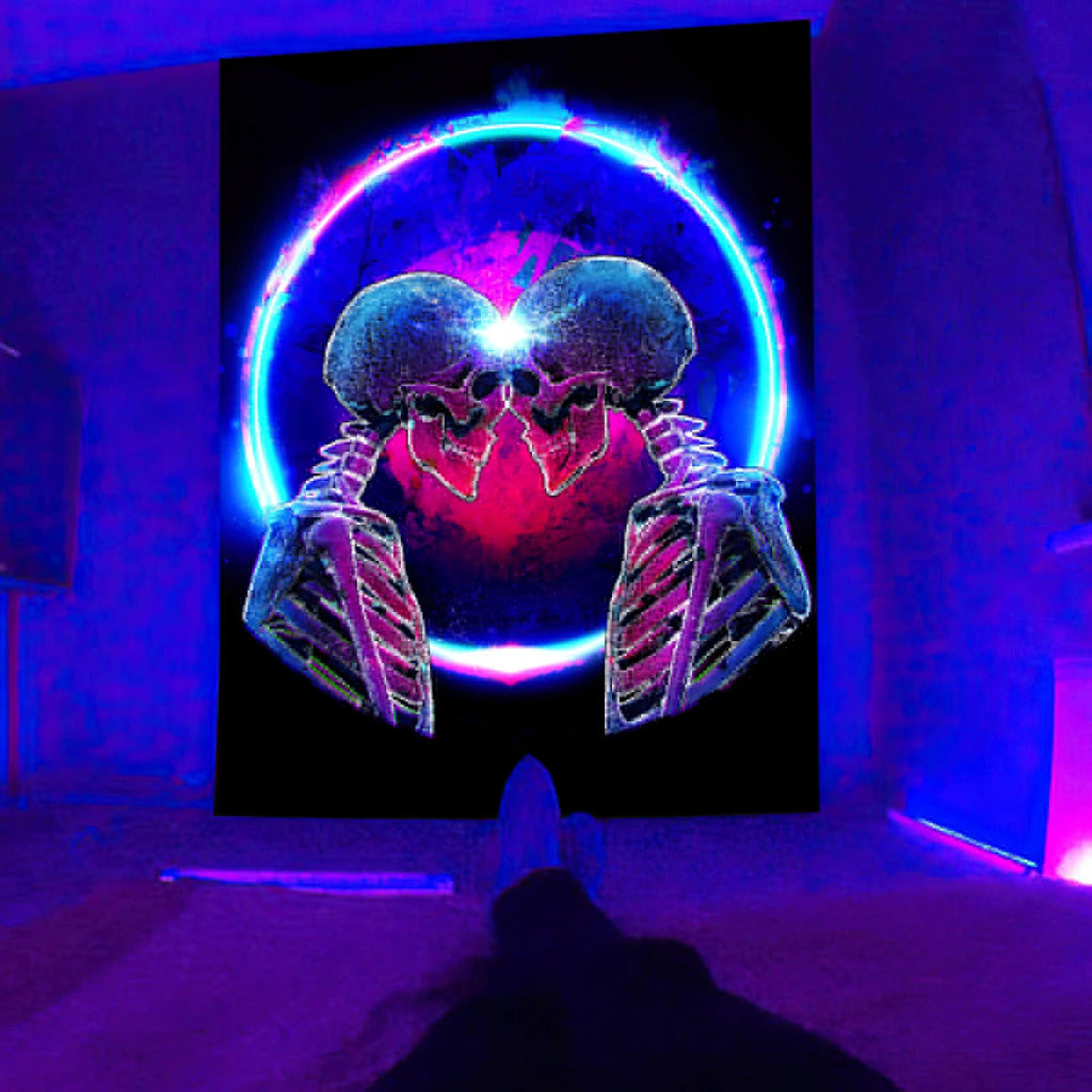 UV-reaktiver Psychedelic-Hippies Schwarzlichtposter