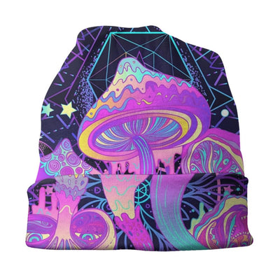 Psychedelic Skull Beanie – Trippy Wintermütze NiZED rave techno