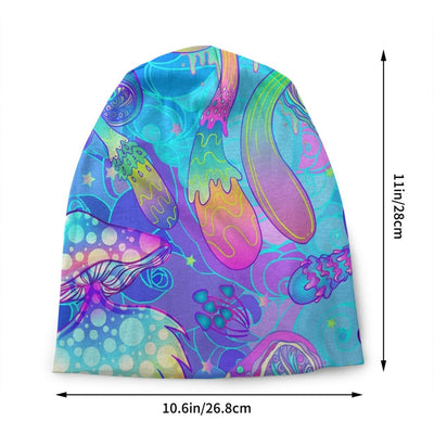 Psychedelic Skull Beanie – Trippy Wintermütze NiZED rave techno