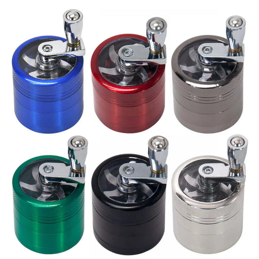 4-lagiger Tabak- & Kräutergrinder – 40 mm Handkurbel