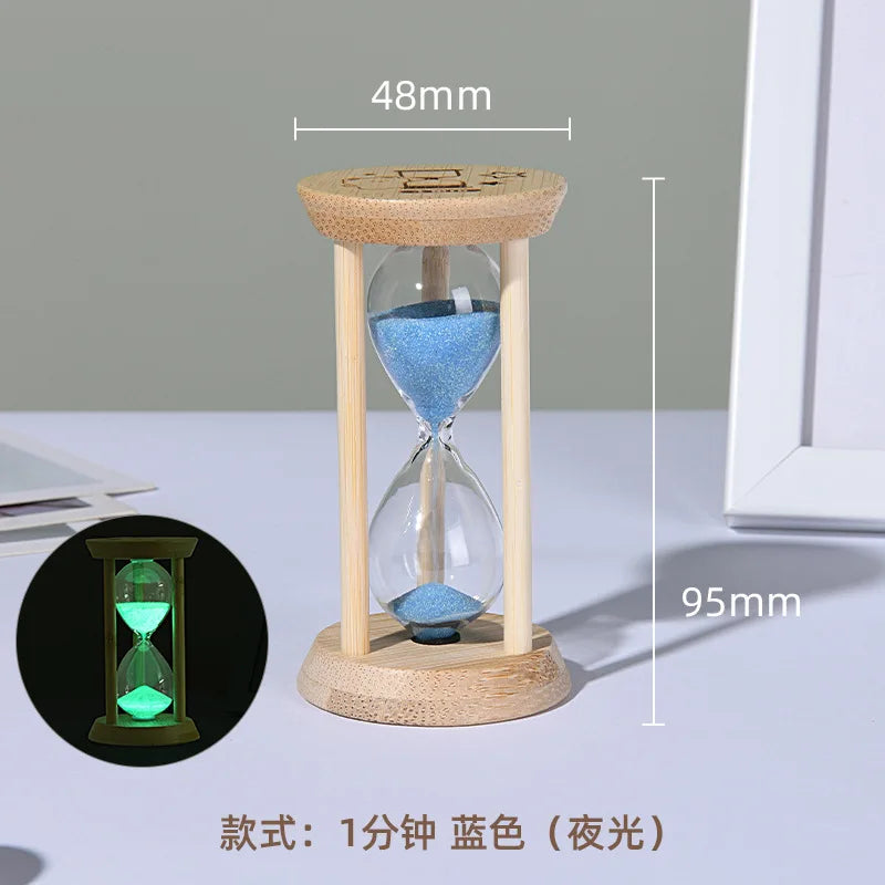 Cosmic Bamboo Glow – Fluorescent Hourglass Timer