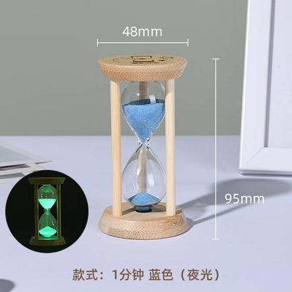 Cosmic Bamboo Glow – Fluorescent Hourglass Timer