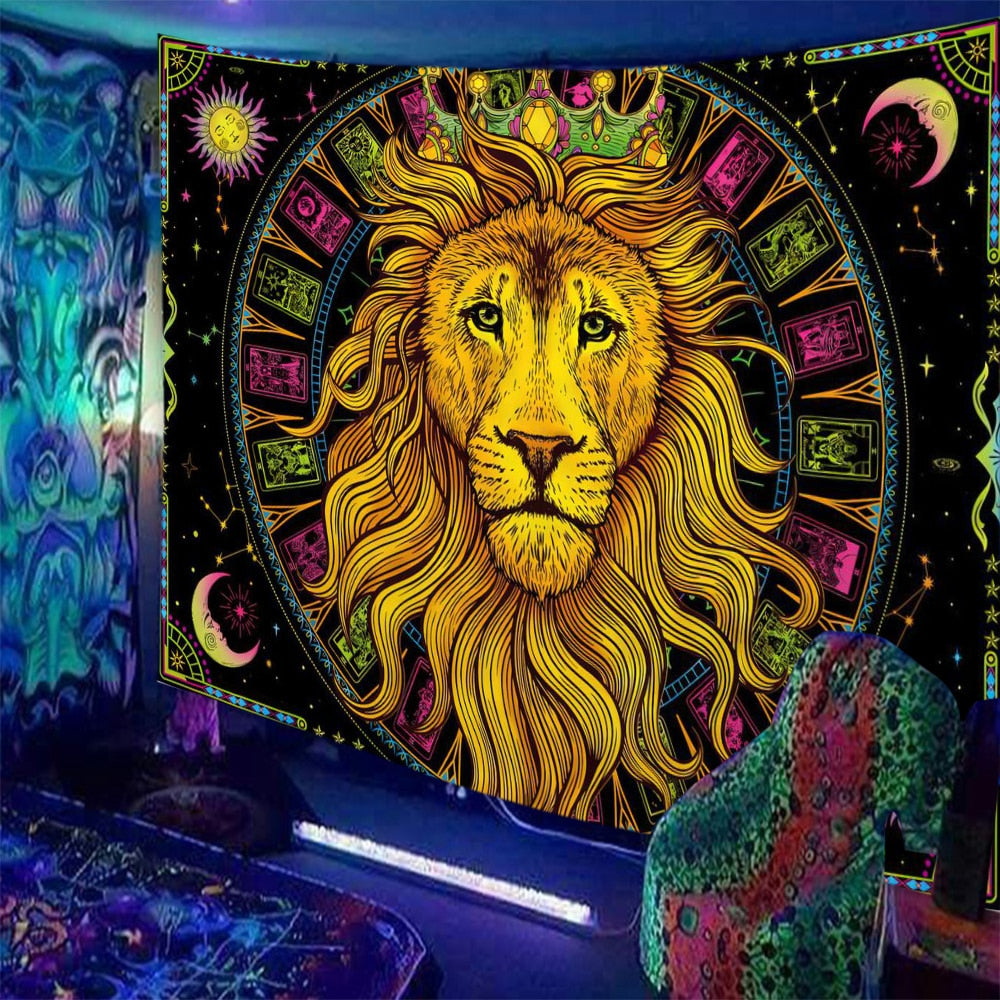 Black Light Indian Meditation Schwarzlichtposter