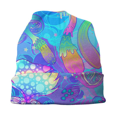 Psychedelic Skull Beanie – Trippy Wintermütze NiZED rave techno