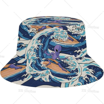 Space UFO Alien Bucket Hat – Unisex NiZED rave techno