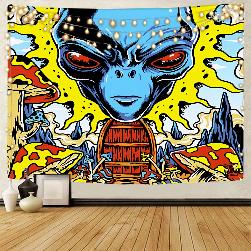 Exotische Bunte Datura Bohemian Hippie Schwarzlichtposter