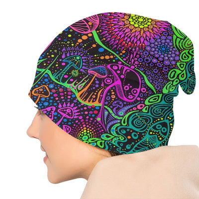 Psychedelic Skull Beanie – Trippy Wintermütze NiZED rave techno