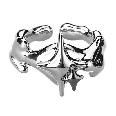 Silberfarbener Sterne Ring - Produktbild 5 - NiZED
