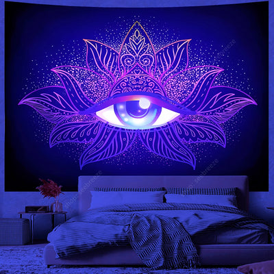 Cosmic Eye UV Schwarzlicht-Wandteppich