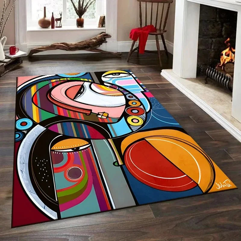 Picasso-style abstract rug