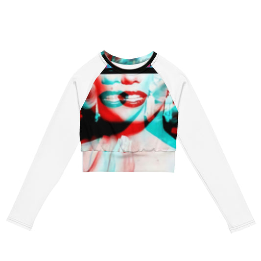 Recycled long-sleeve crop top