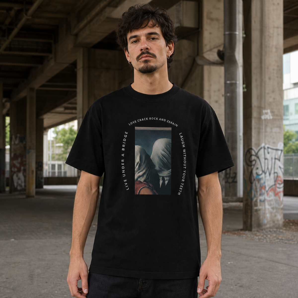 Blind Graphic T-Shirt Herren Frontansicht – KI-generierte Darstellung