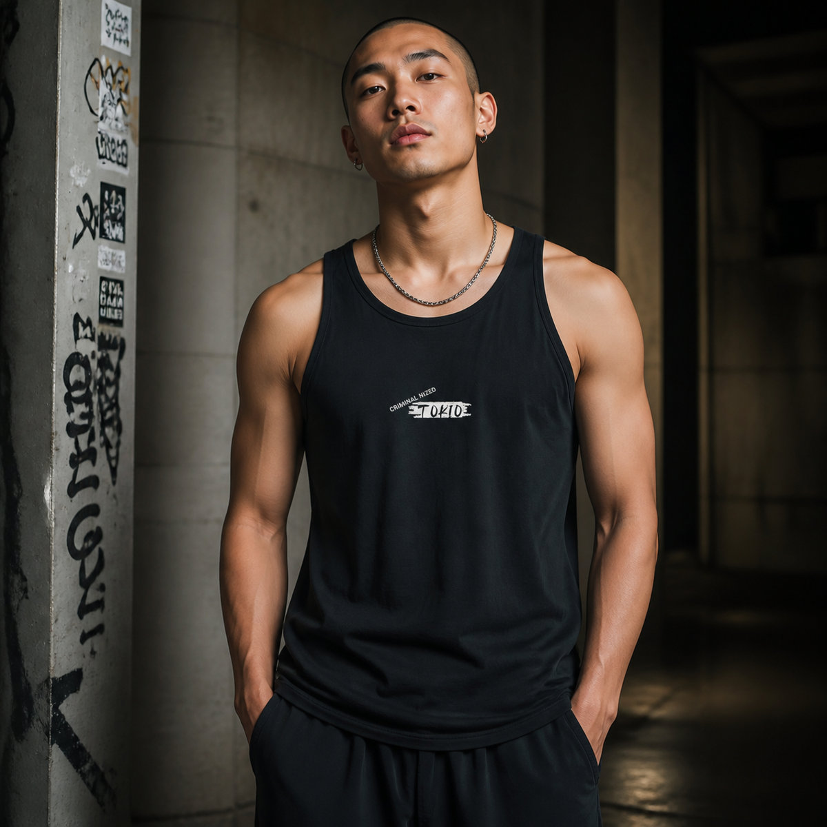 Criminal Tokio Tank-Top Modellansicht - KI-generierte Darstellung