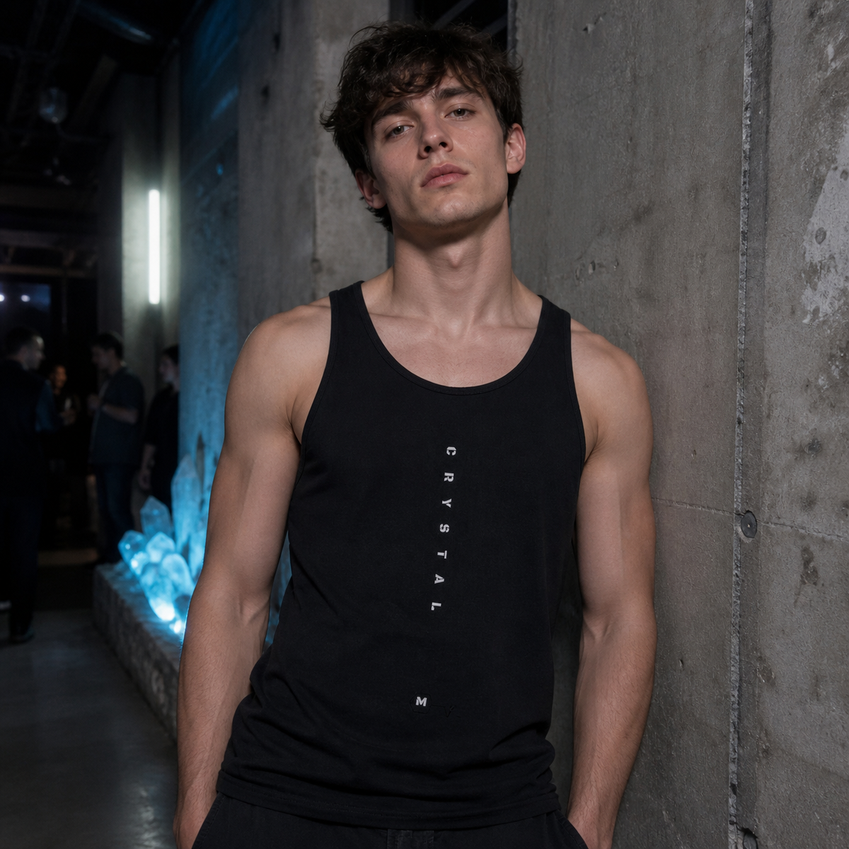 Crystal Tank Top Modellansicht - KI-generierte Darstellung