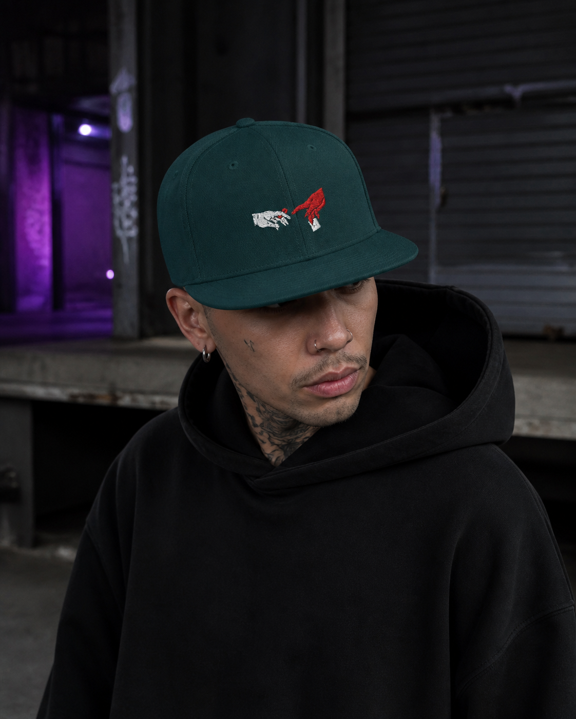 Dealers Snapbackcap Cap an männlichem Model – KI-generierte Darstellung