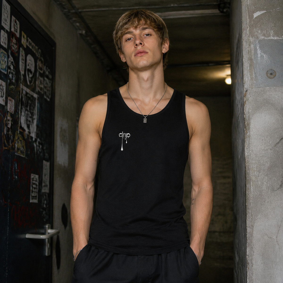 Drip Tank Top Modellansicht - KI-generierte Darstellung