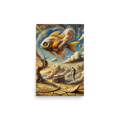 Dissolving Fish Poster von NiZED als trippy Poster und psychedelische Wanddeko